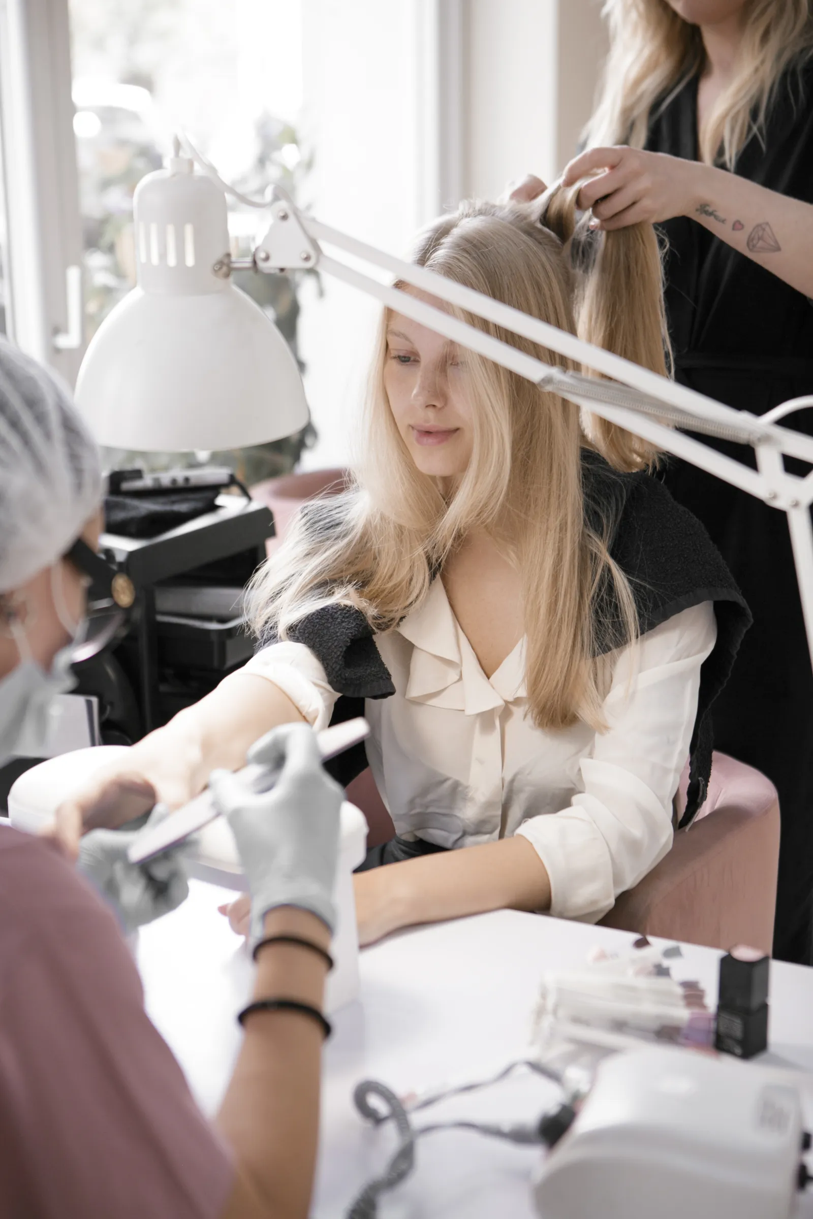 Professional manicure treatment in a luxury beauty salon